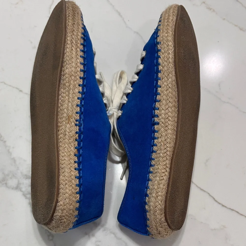 Blue Canvas Espadrille Sneaker with White Laces